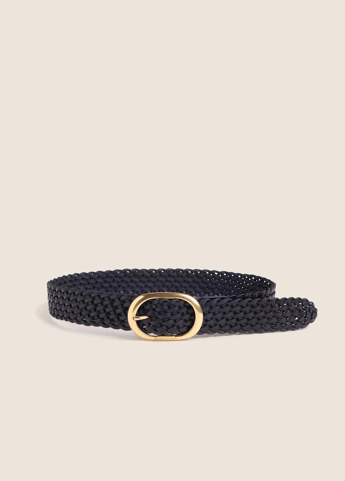 Favorite Daughter The Woven Jean Belt- Black/ Antique Brass