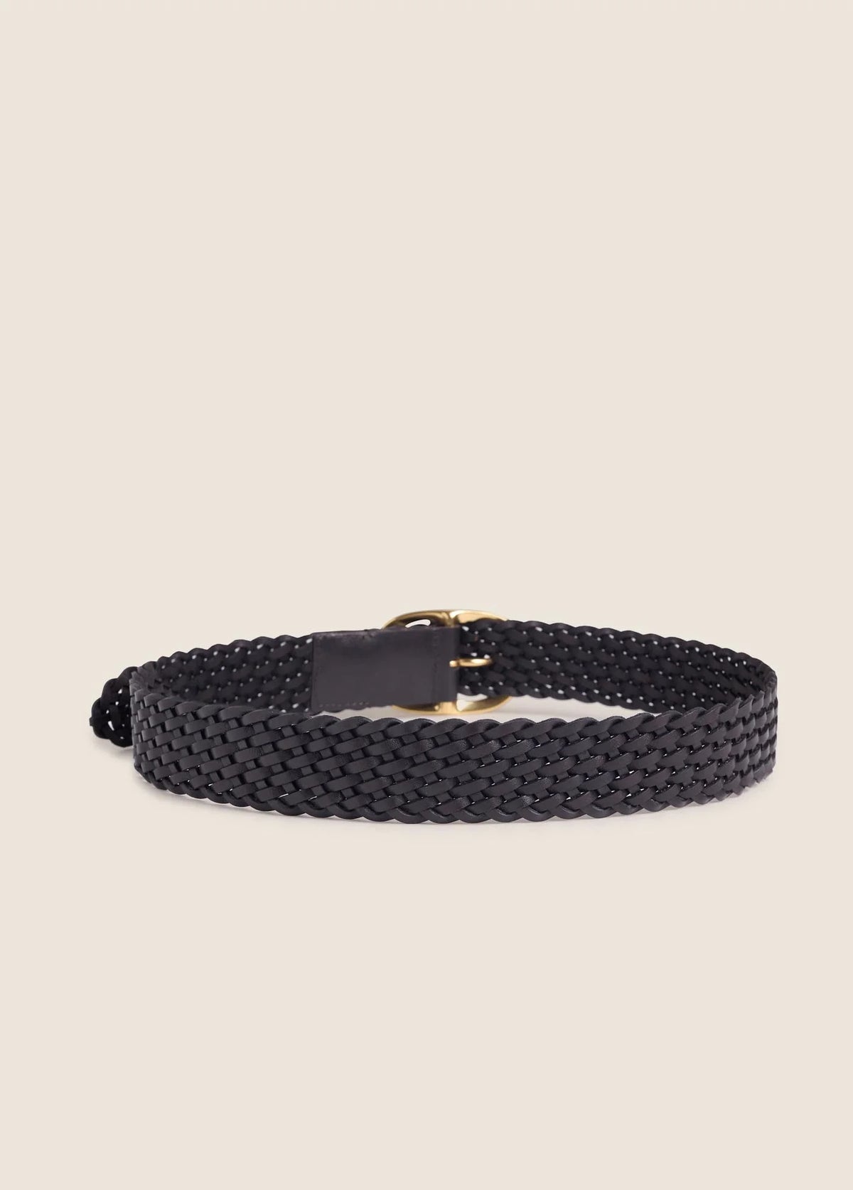 Favorite Daughter The Woven Jean Belt- Brown/ Antique Brass