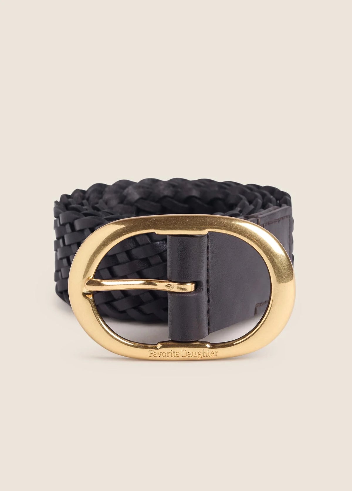 Favorite Daughter The Woven Jean Belt- Brown/ Antique Brass