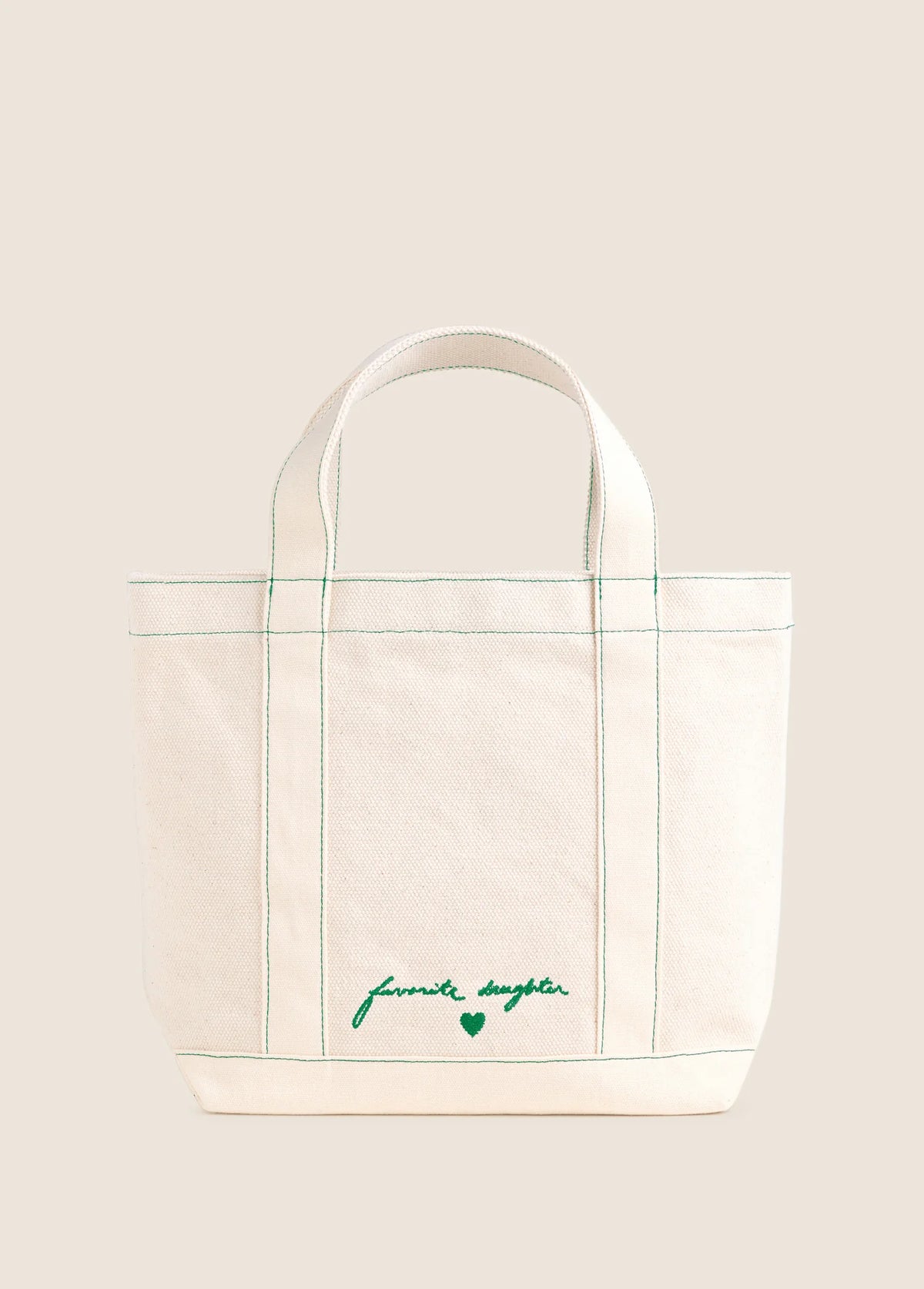 Favorite Daughter The Canvas Minnie Tote - Natural/ Green