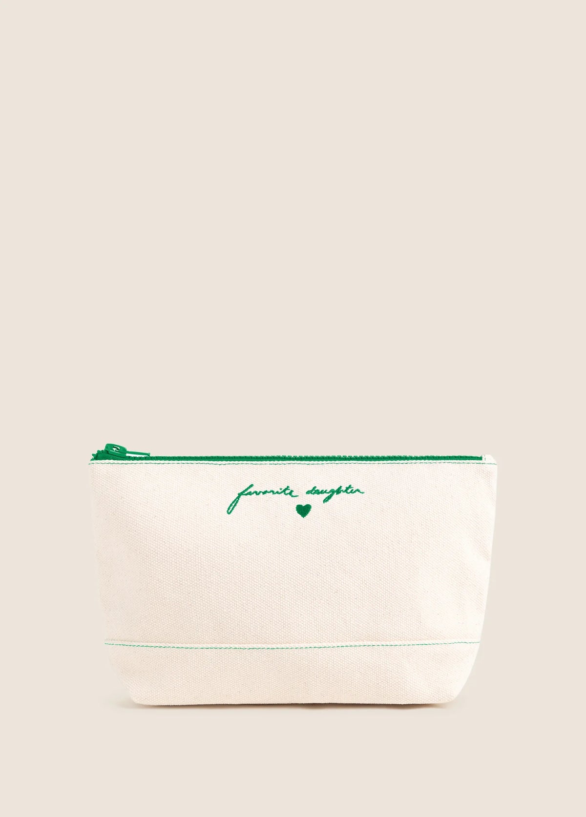 Favorite Daughter The Canvas Pouch - Natural/ Green