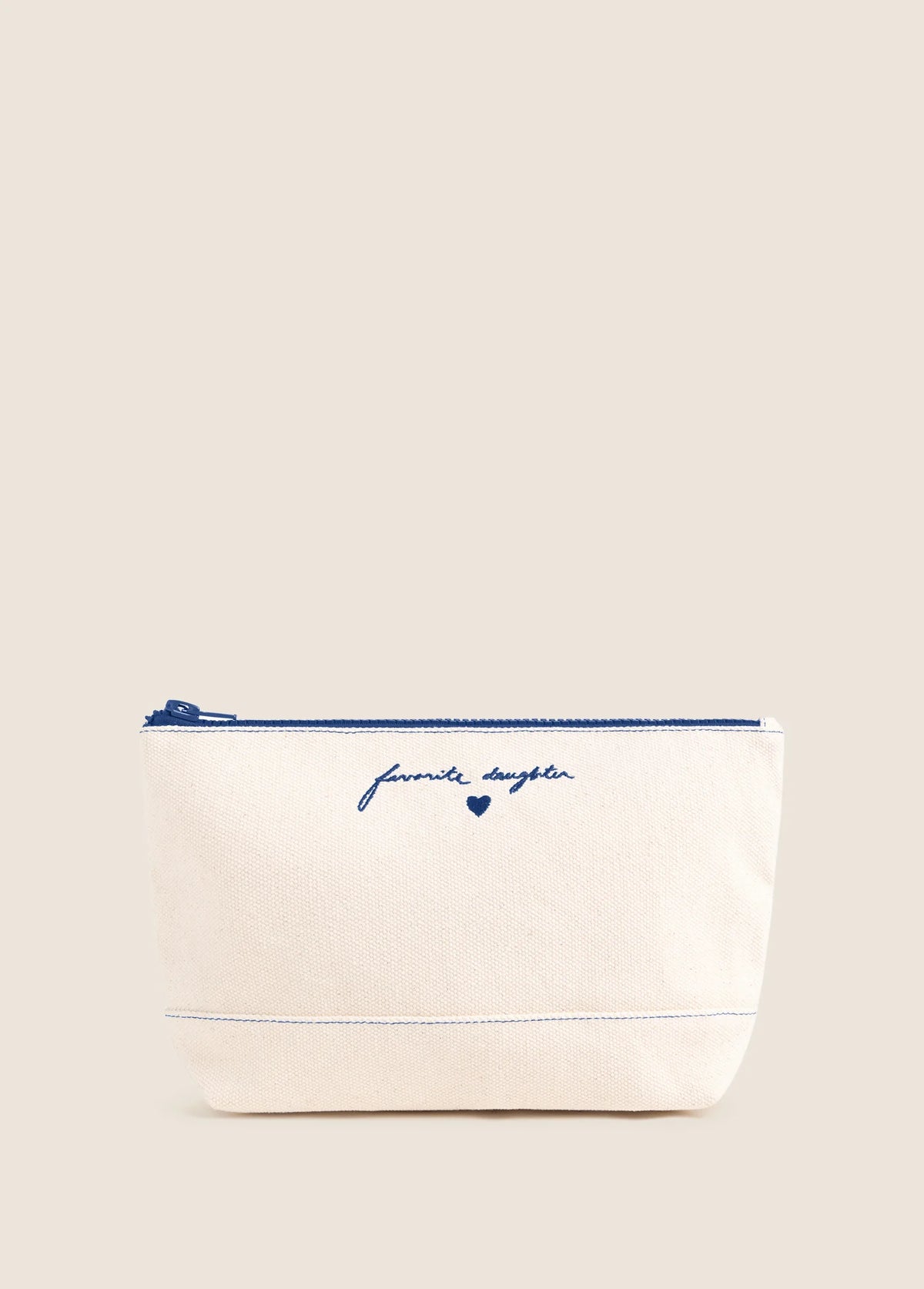 Favorite Daughter The Canvas Pouch - Natural/Royal Blue