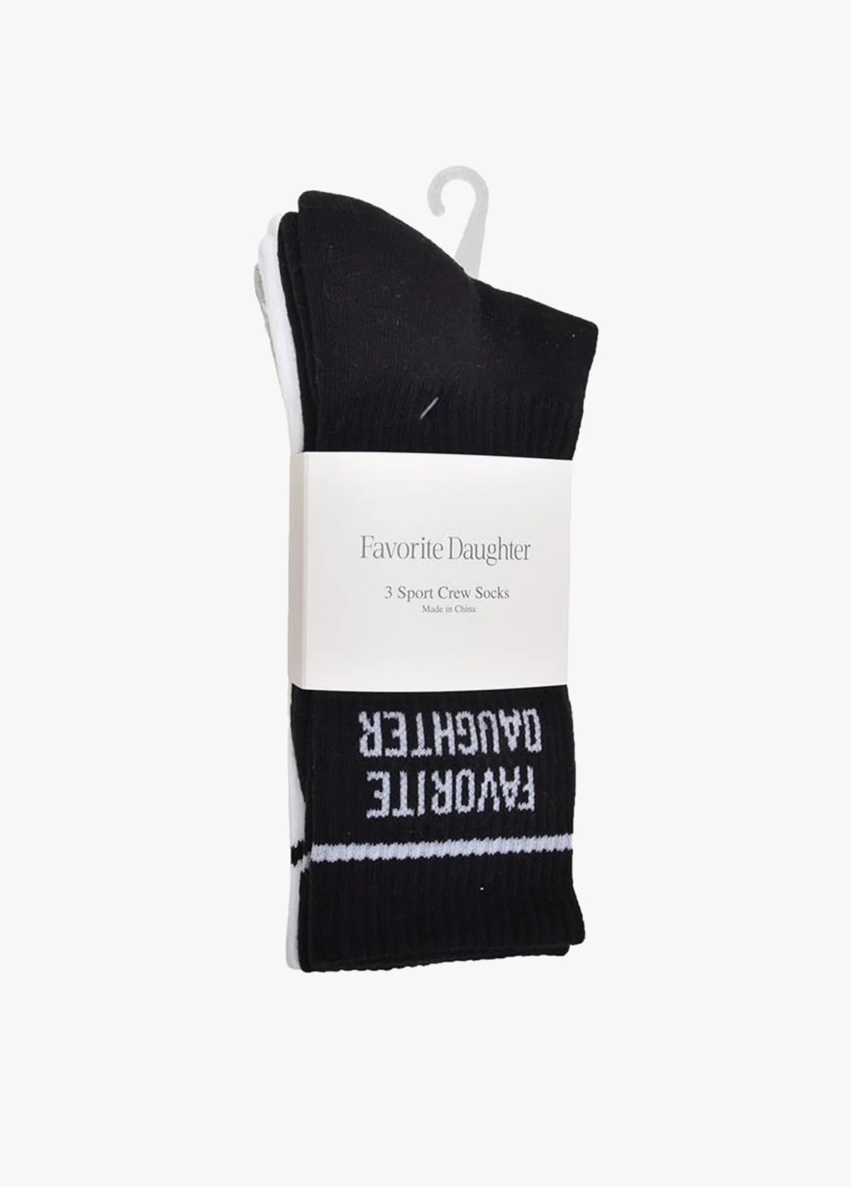 Favorite Daughter The Collegiate Sock Set- White, Gray, Black