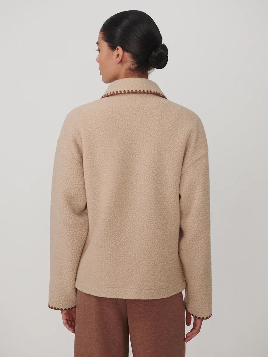 Varley Ruiko Zip-Through Fleece- Light Taupe