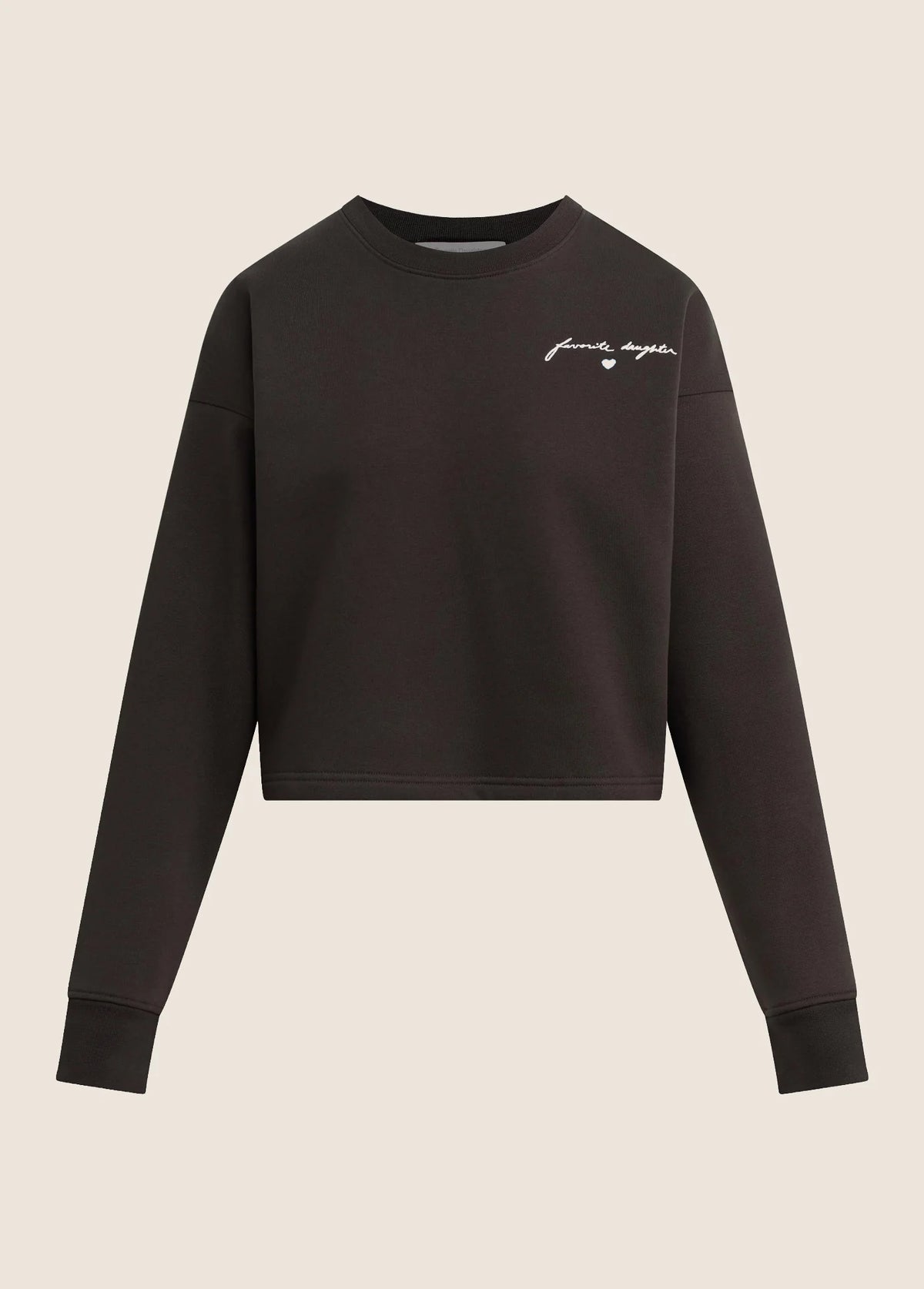 Favorite Daughter The Cropped Signature Sweatshirt- Espresso/Sea Blue