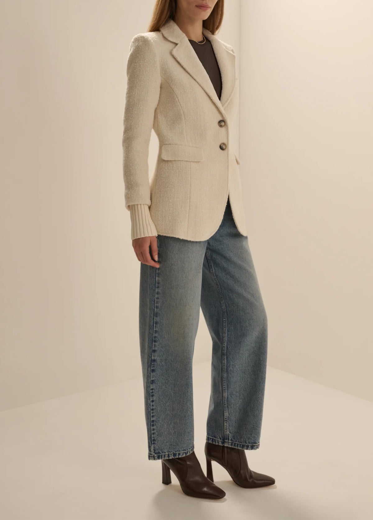Favorite Daughter The City Blazer- White Boucle