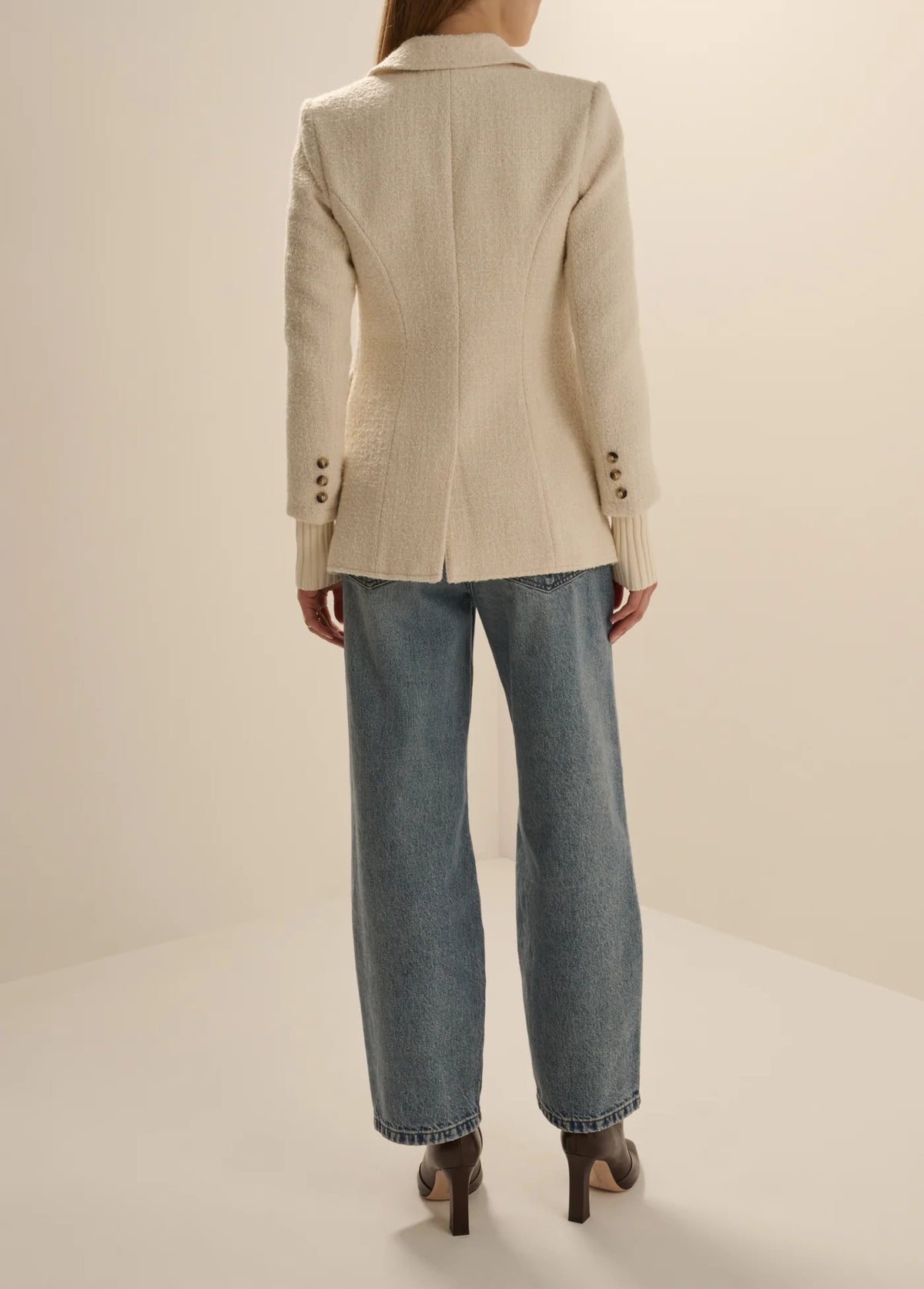 Favorite Daughter The City Blazer- White Boucle