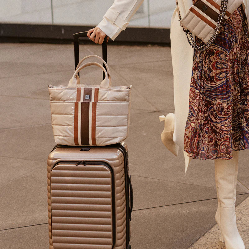 Think Royln Getaway - Blonde Patent & Colorblock Luxe Stripe