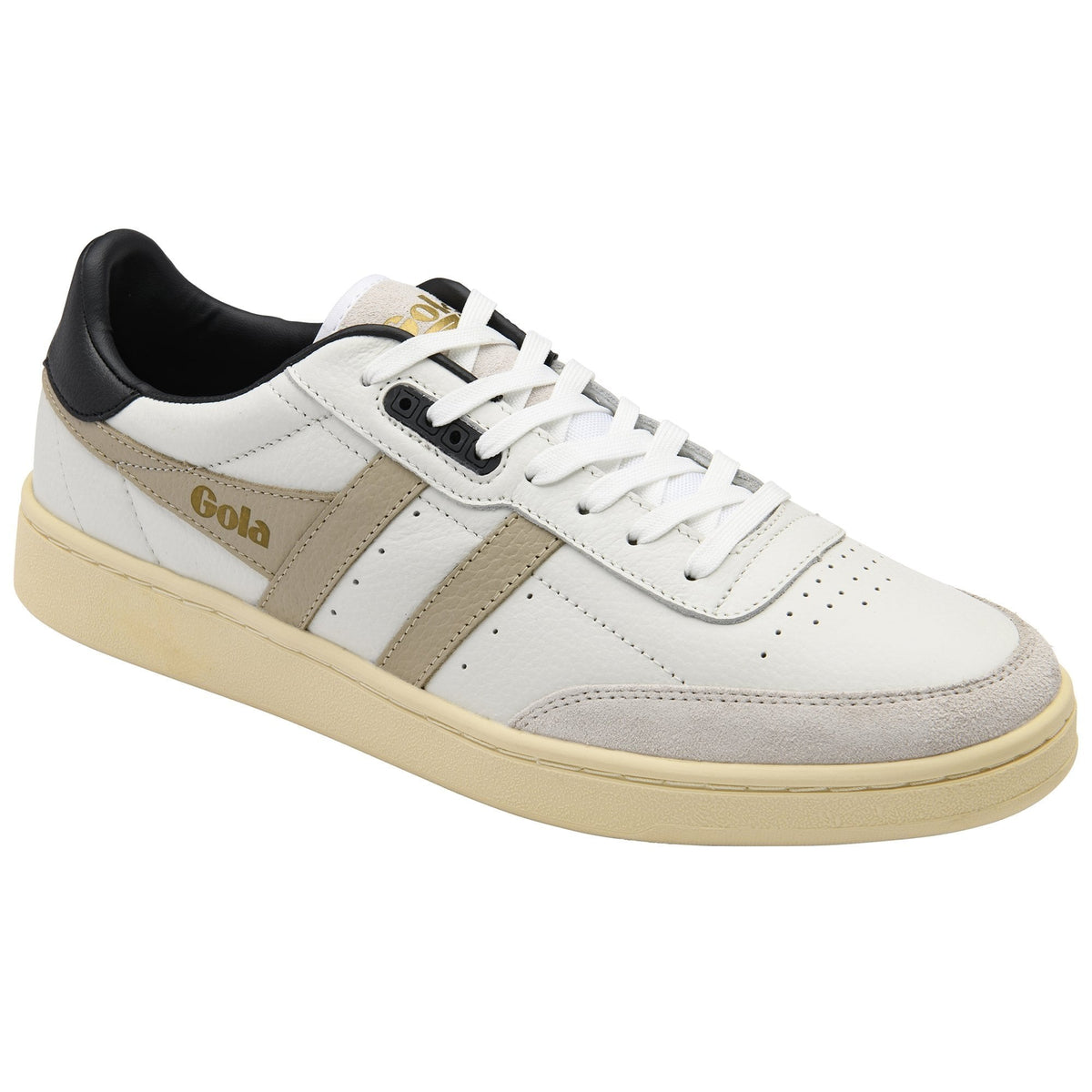 Gola Classics Men's Contact Leather Trainer - White/Bone/Black