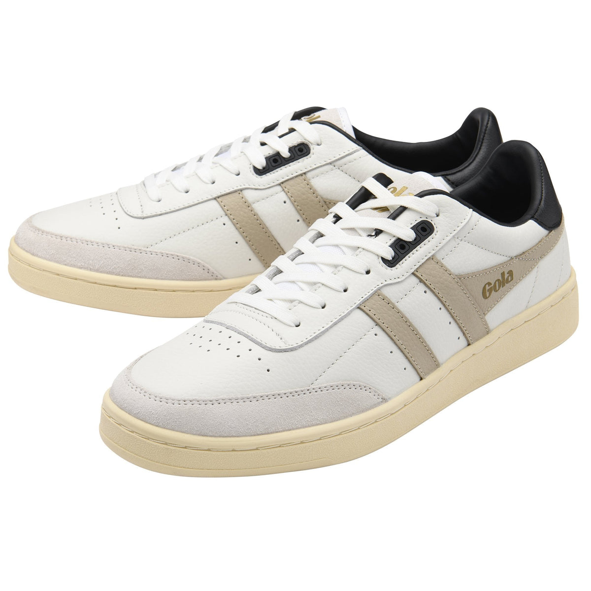 Gola Classics Men's Contact Leather Trainer - White/Bone/Black
