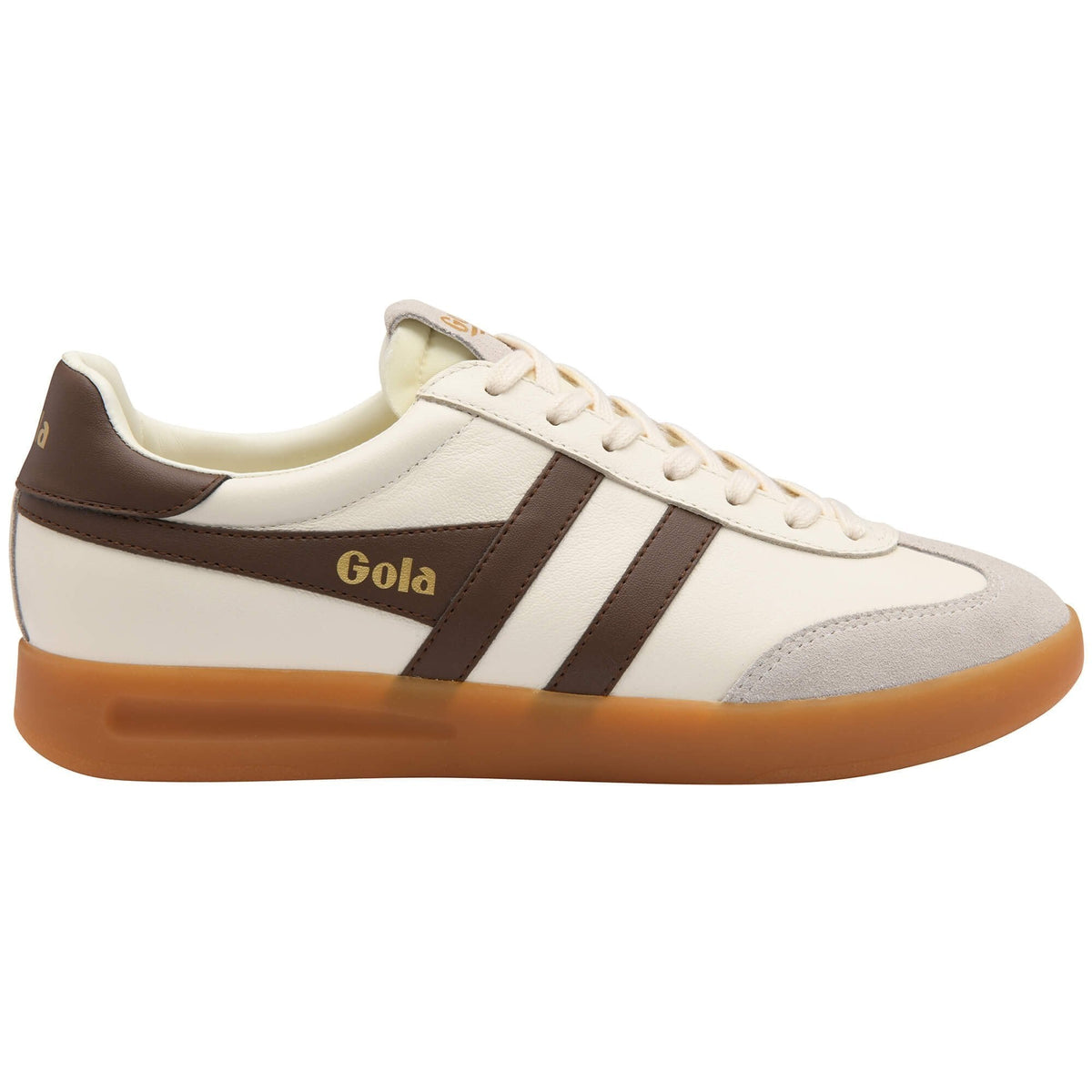 Gola Classics Men's Cyclone Leather Sneakers- Off White/ Root/ Gum