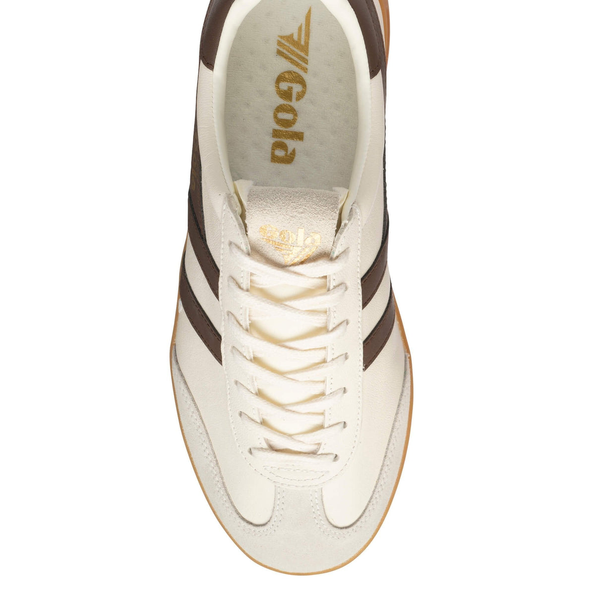 Gola Classics Men's Cyclone Leather Sneakers- Off White/ Root/ Gum