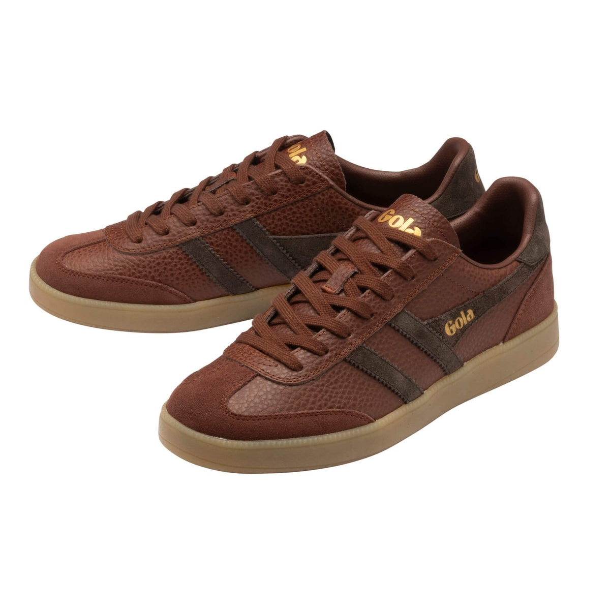 Gola Classics Men's Viper Serra Sneakers- Cognac Pebble/ Dark Brown/ Gum
