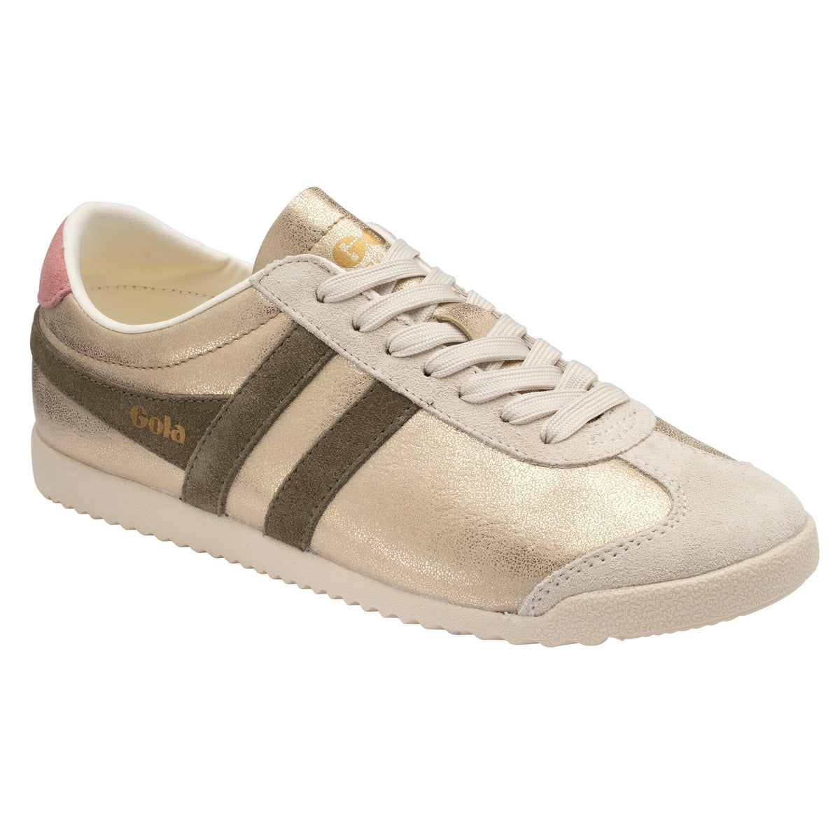 Gola Classics Women's Bullet Blaze Sneakers- Gold/ Khaki/ Coral Pink