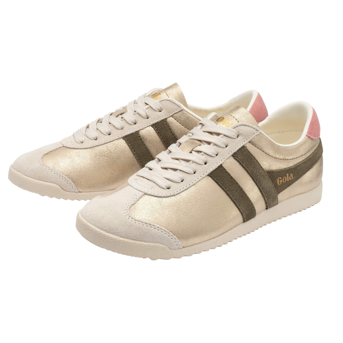 Gola Classics Women's Bullet Blaze Sneakers- Gold/ Khaki/ Coral Pink