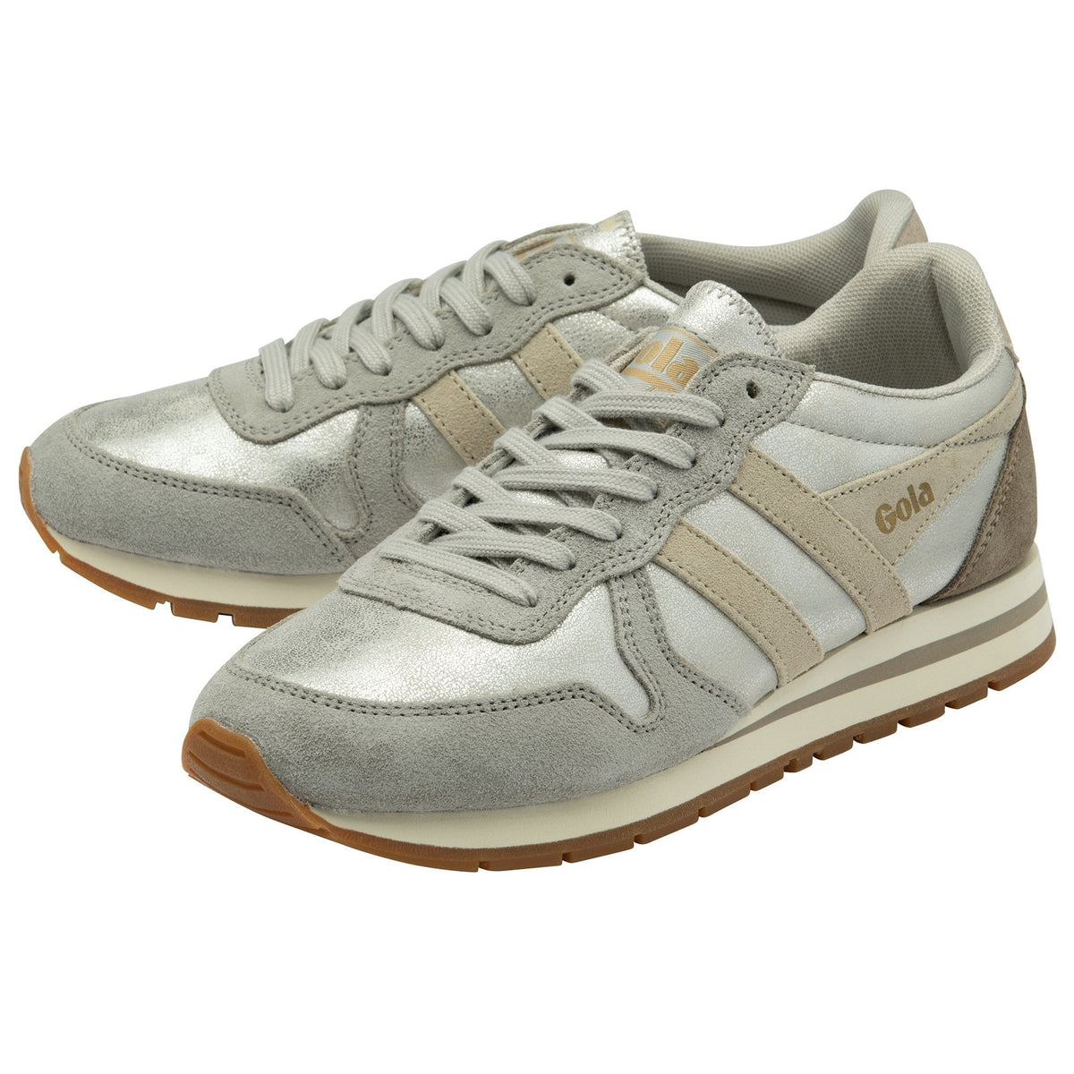 Gola Classics Women&#39;s Daytona Blaze Sneakers - Silver/ Wheat/ Feather Grey