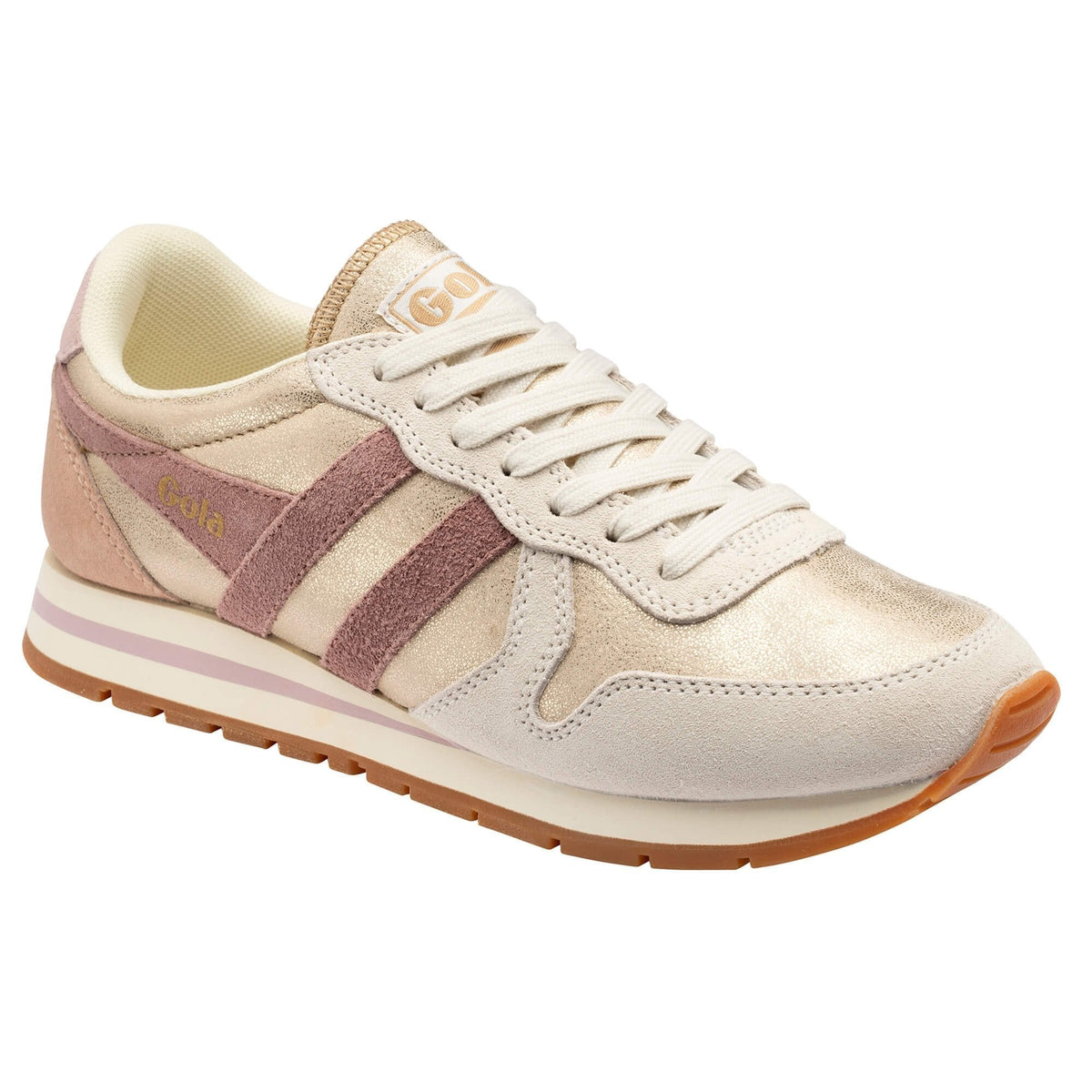 Gola Classics Women's Daytona Blaze Sneakers- Gold/ Brownrose/ Chalk Pink
