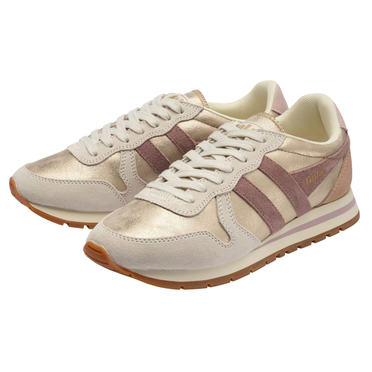 Gola Classics Women's Daytona Blaze Sneakers- Gold/ Brownrose/ Chalk Pink