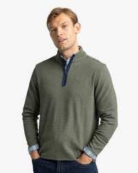Southern Tide Outbound Quarter Zip - Heather Gulf Green