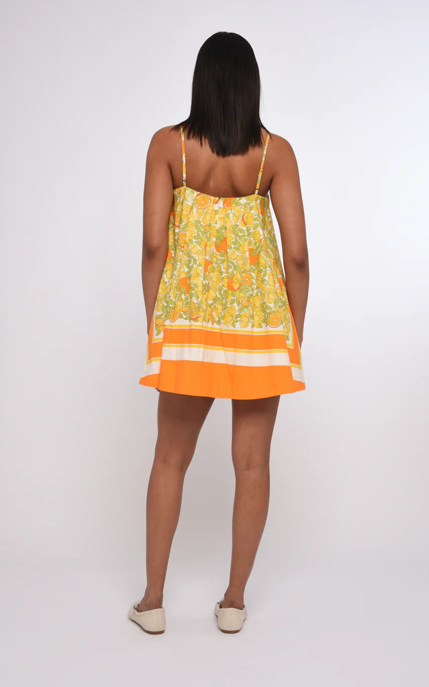 Love The Label Nova Mini Dress- Orange Blossom Print