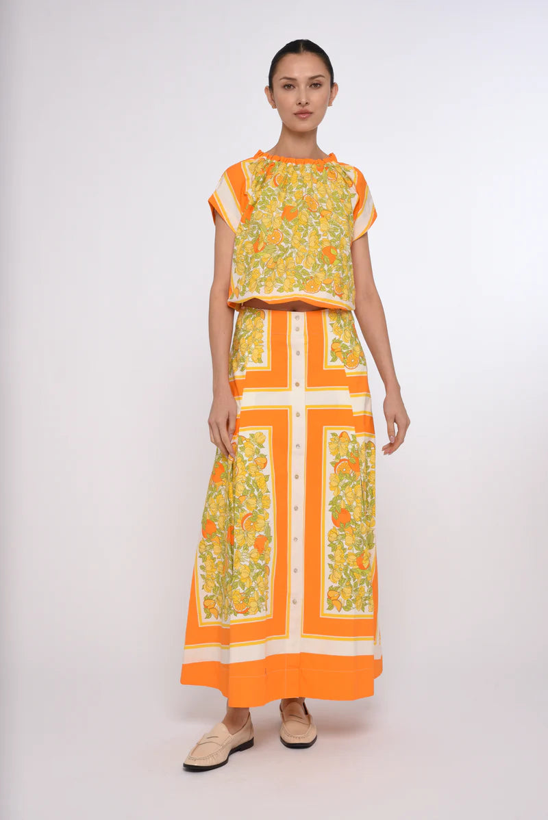 Love the Label Cammie Top- Orange Blossom Print