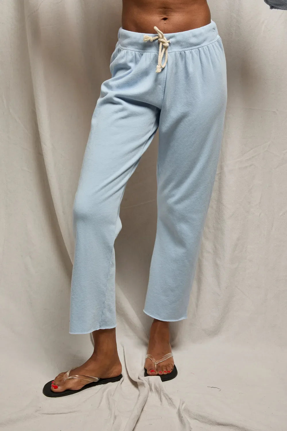 Perfect White Tee Jamaica Beach Fleece Capri Pant - Powder Blue