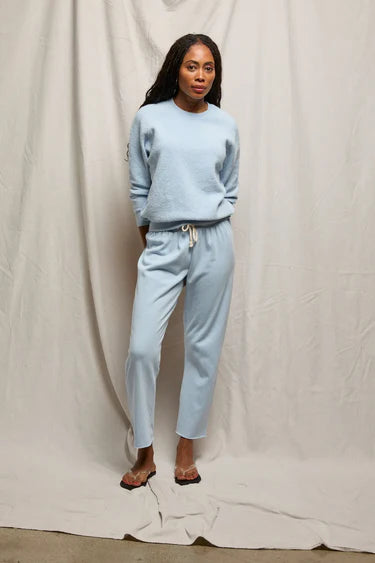Perfect White Tee Jamaica Beach Fleece Capri Pant - Powder Blue