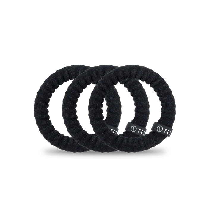 Teleties Small Nylon Hair Ties- Jet Black