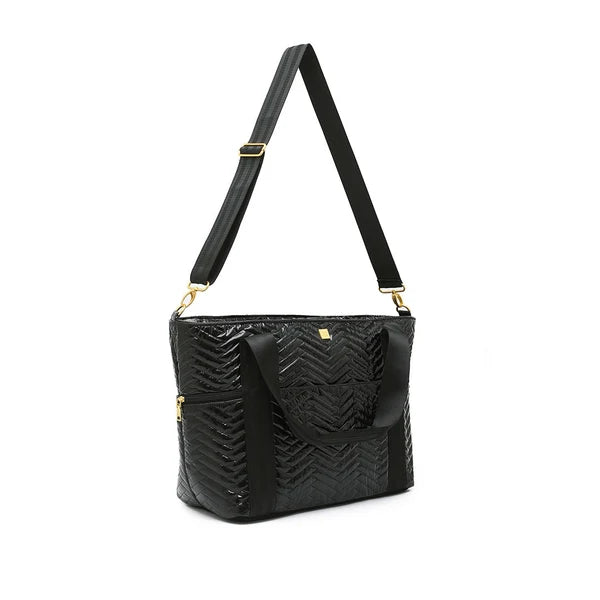 Think Royln Jetset Wingman- Black Patent Moto