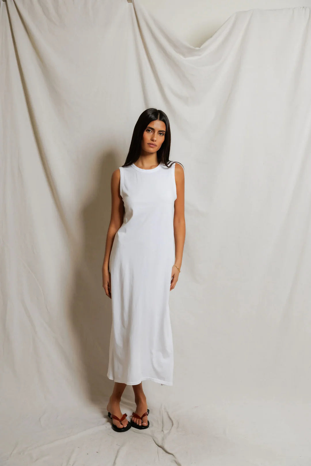 Perfect White Tee Lanell - Supima Cotton Sleeveless Dress