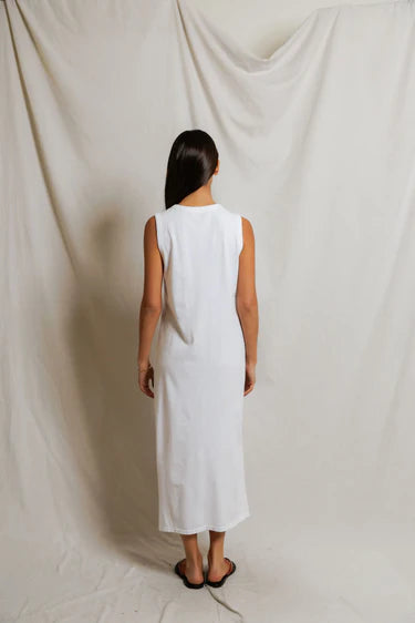 Perfect White Tee Lanell - Supima Cotton Sleeveless Dress - White