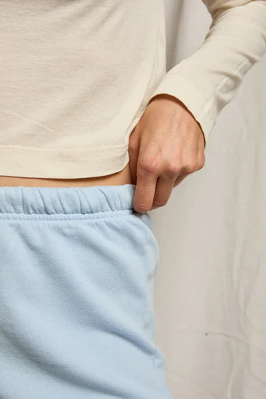 Perfect White Tee Layla French Terry Sweat Shorts - Powder Blue