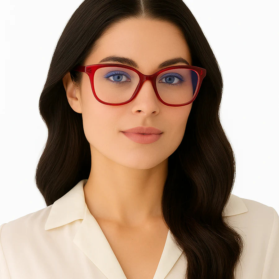 DIFF Eyewear Leah Blue Light Readers - Red cherry