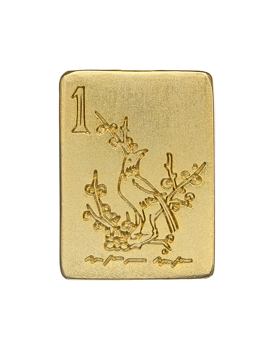 Susan Shaw Bird Bam Mahjong Tile Pearl Bracelet