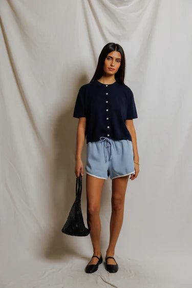 Perfect White Tee Leo Pureform Sporty Short - Pacific Blue / Bright Ivory