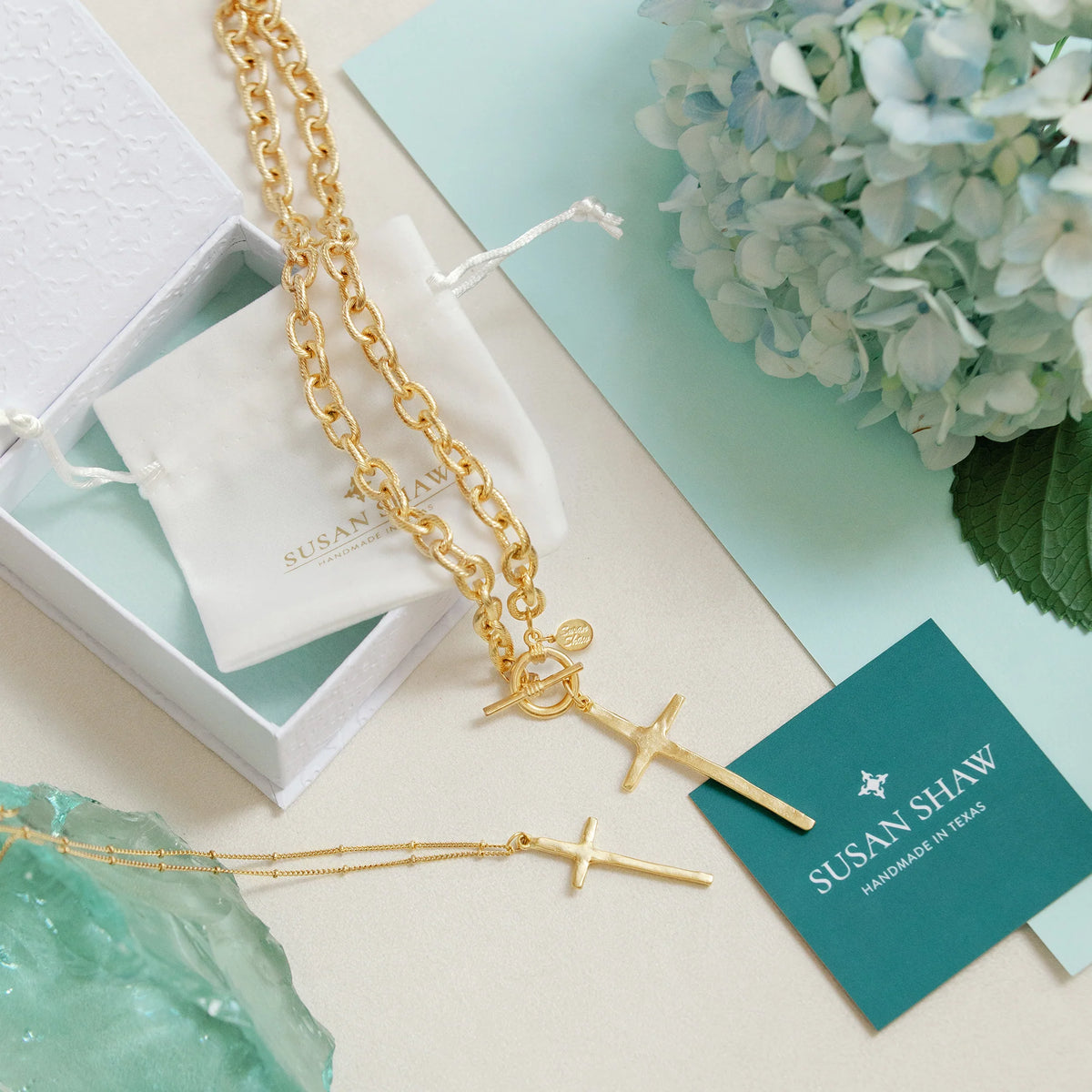 Susan Shaw Tall Cross Toggle Necklace