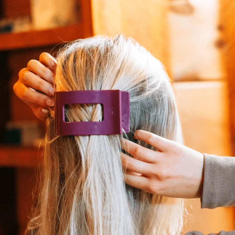 Teleties Flat Rectangle Clip - Mulberry