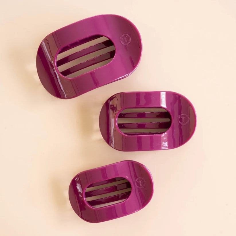 Teleties Flat Round Clip - Mulberry