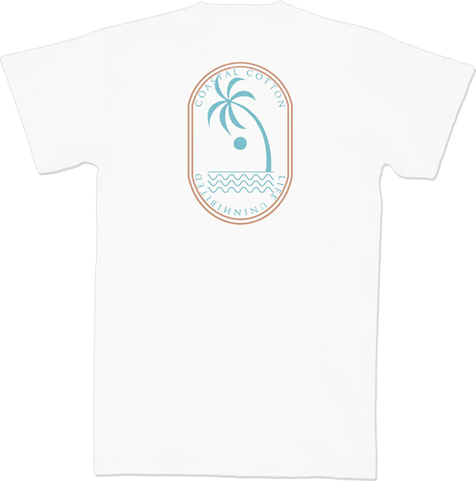 Coastal Cotton Palm Short Sleeve Tee - Bone