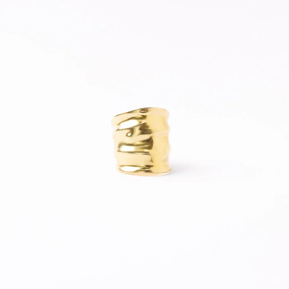 INK+ALLOY Paloma Large Wavy Ring - Brass - Adjustable Size