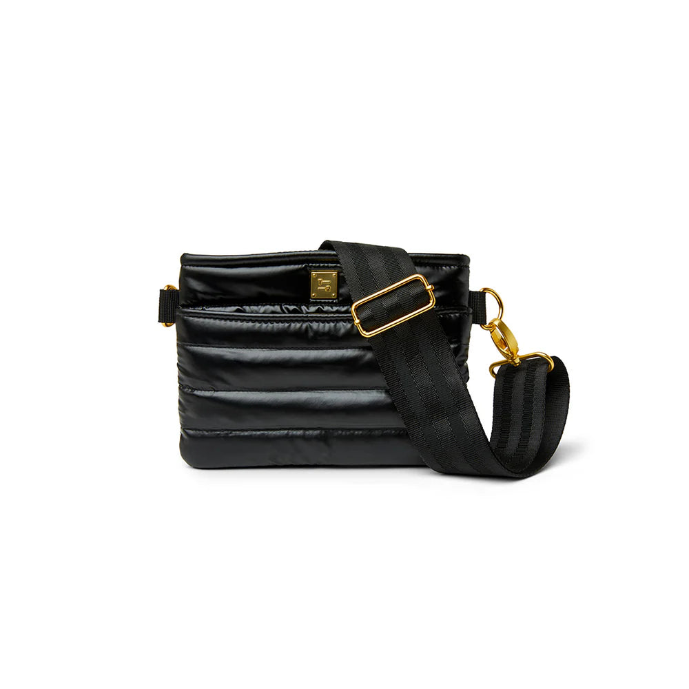 Think Royln Bum Bag / Crossbody - Pearl Black with Gold