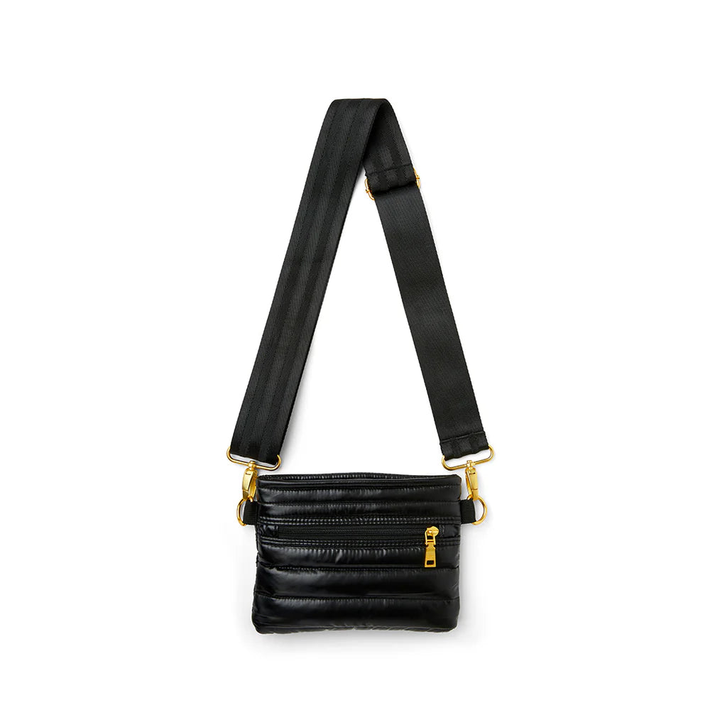 Think Royln Bum Bag / Crossbody - Pearl Black with Gold
