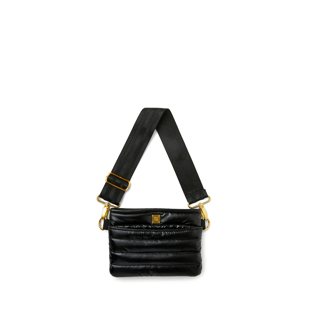 Think Royln Bum Bag / Crossbody - Pearl Black with Gold