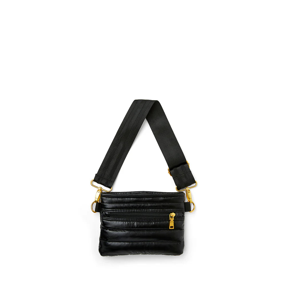 Think Royln Bum Bag / Crossbody - Pearl Black with Gold