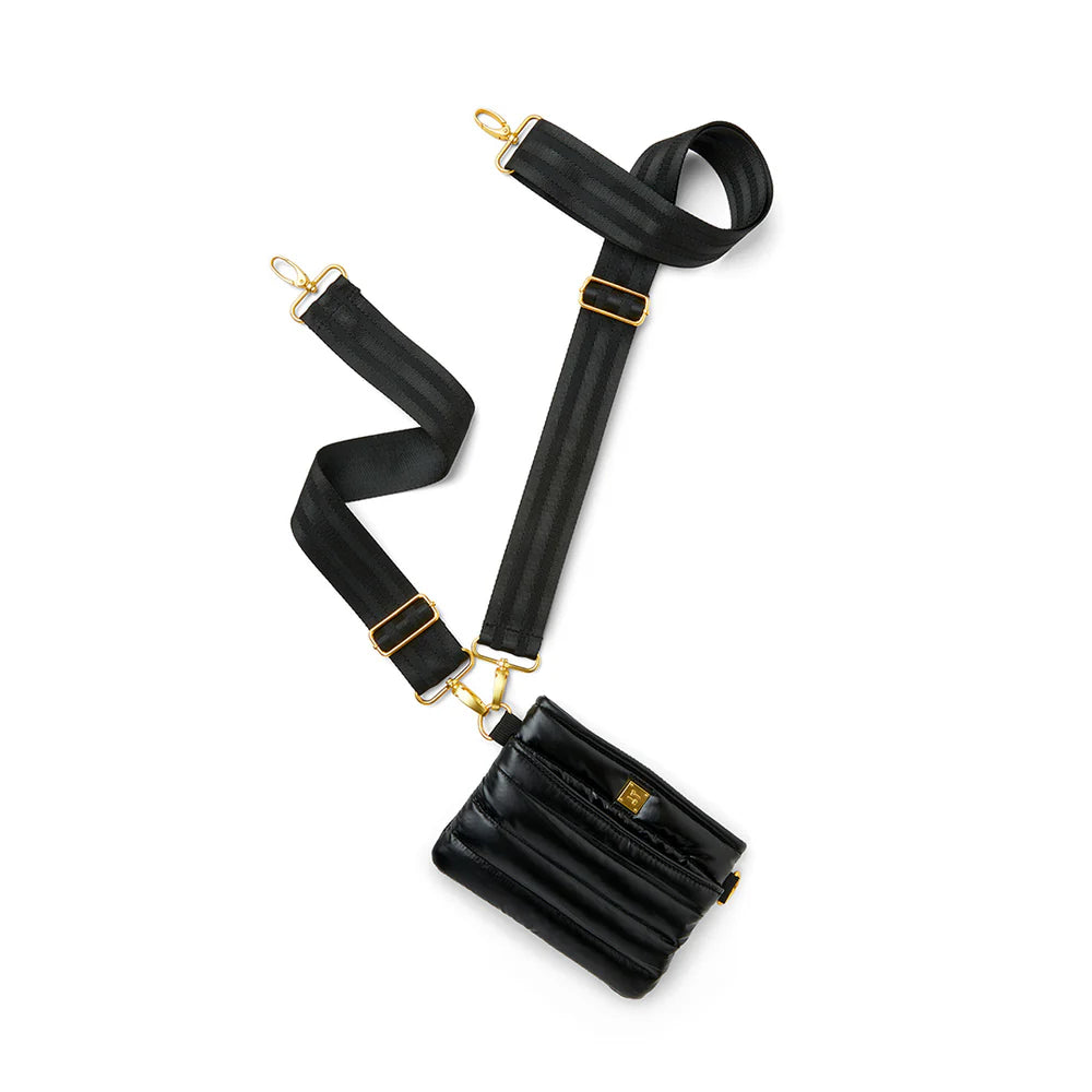 Think Royln Bum Bag / Crossbody - Pearl Black with Gold