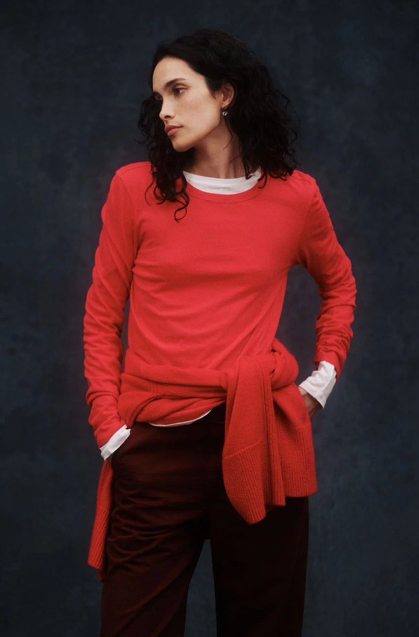 AMO Quinn Long Sleeve Tee- Signal