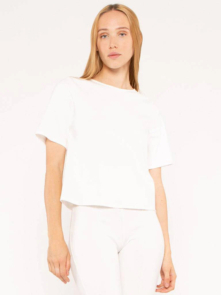 Ripley Rader Ponte Knit Short Sleeve Extended - Off White