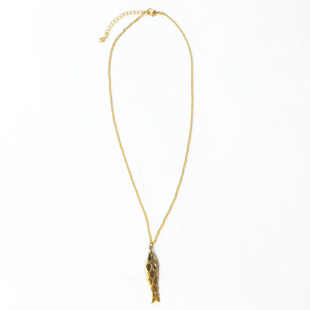 INK+ALLOY Sally Fish Dimensional Necklace - Brass