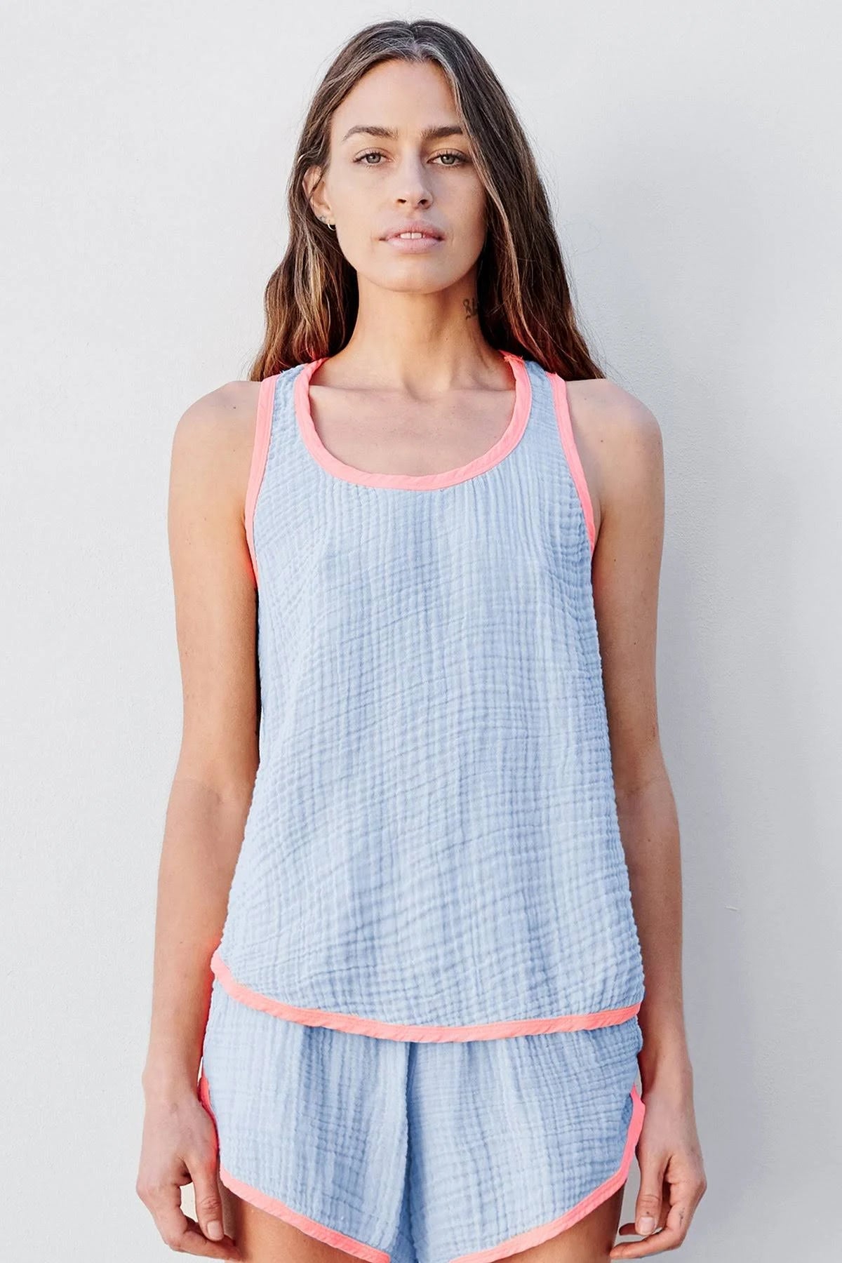 Sundry Ringer Racerback Tank - Skylight