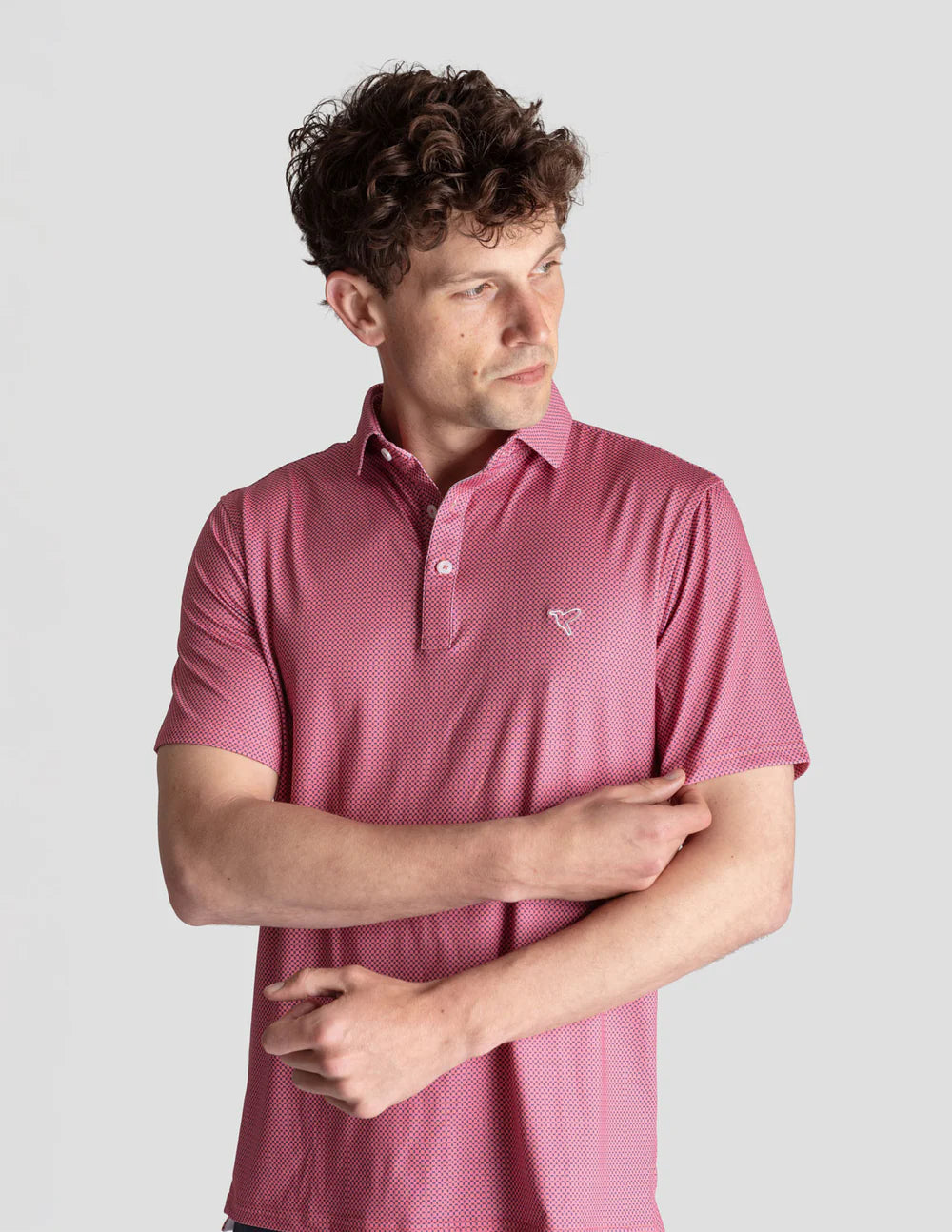Birddogs Performance Polo - Coral Navy Bowtie
